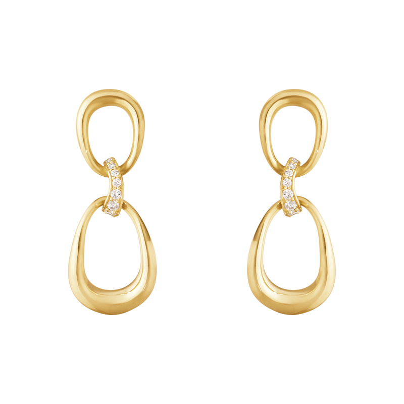 Georg Jensen Offspring 1433B øreringe i 18kt guld med diamant