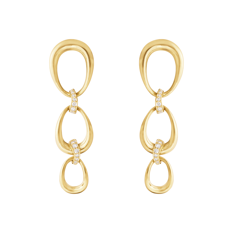 Georg Jensen Offspring 1433C øreringe i 18kt guld med diamant