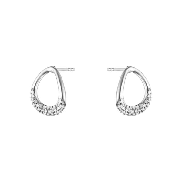 Georg Jensen Offspring ørestikker i sølv med diamanter