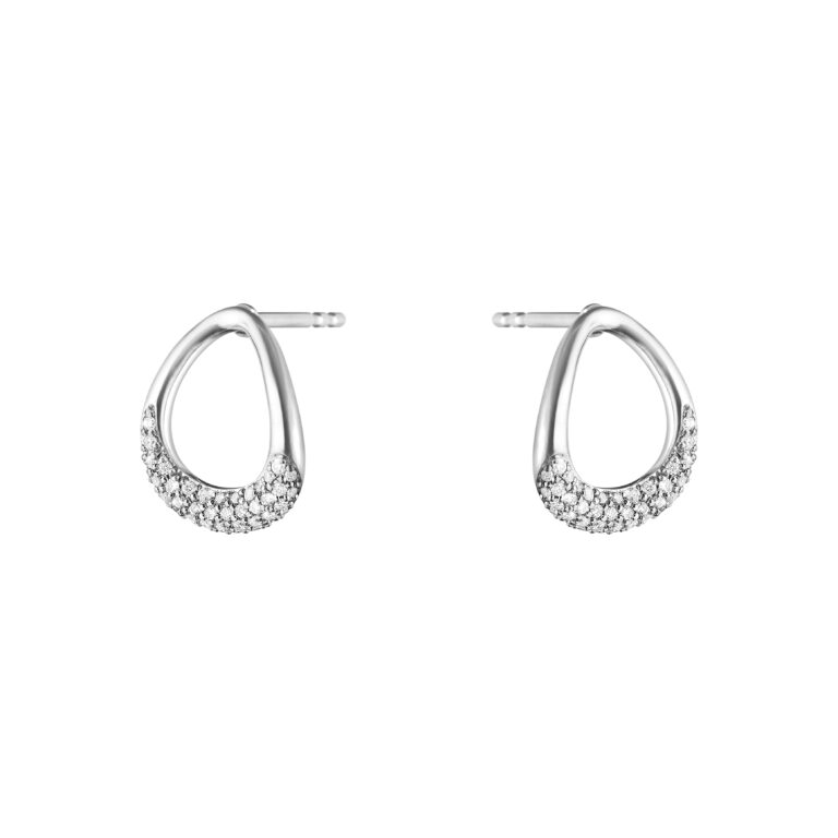 Georg Jensen Offspring ørestikker i sølv med diamanter