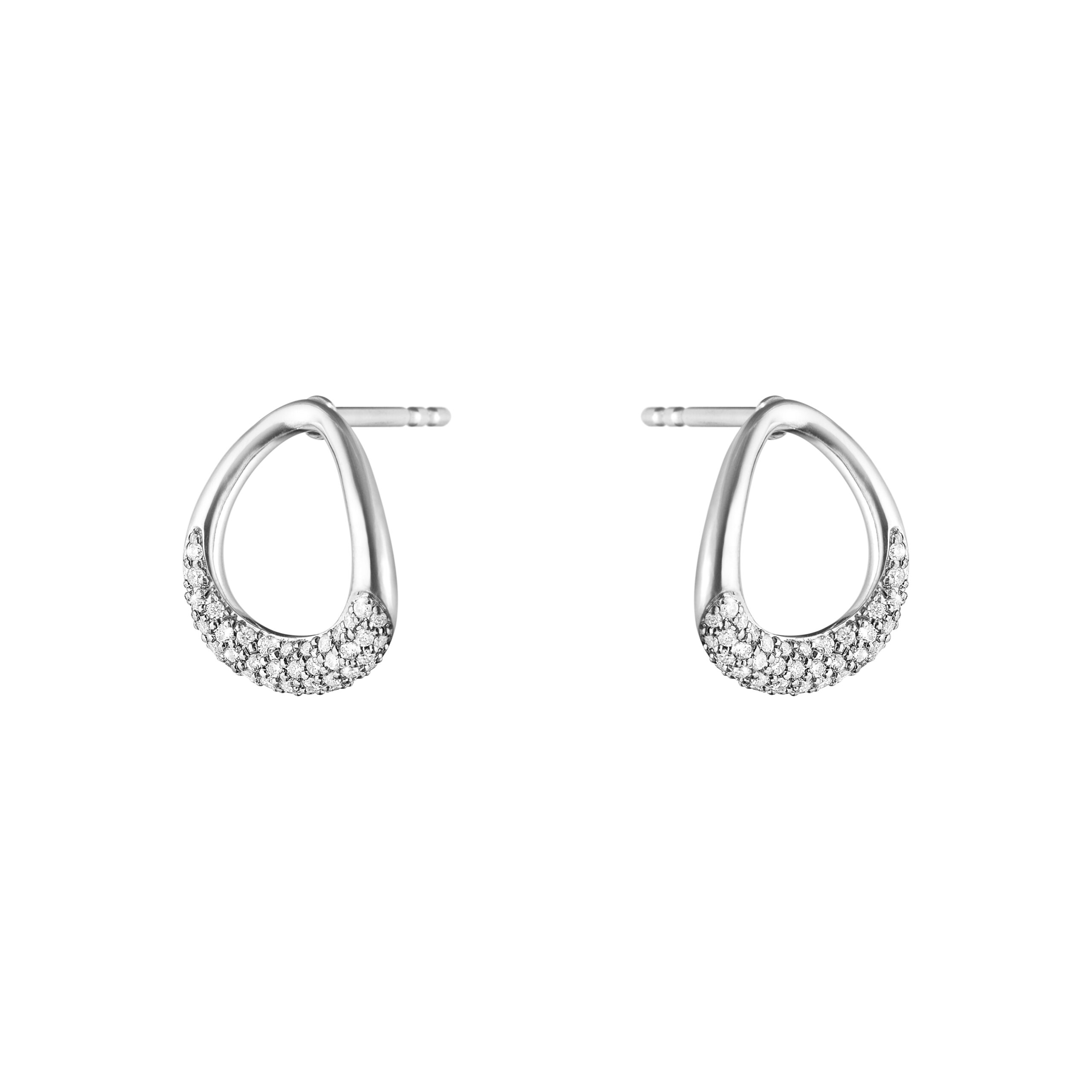 Georg Jensen Offspring ørestikker i sølv med diamanter