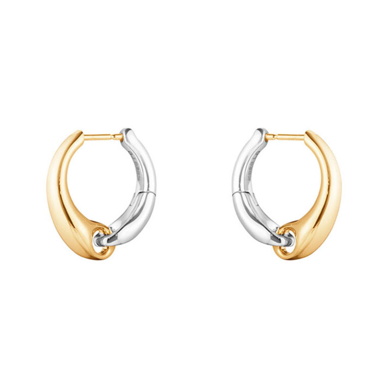 Georg Jensen Reflect stor ørering 652B i sølv og 18 kt guld