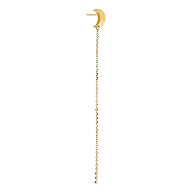 Half Moon Chain ørestik - forgyldt