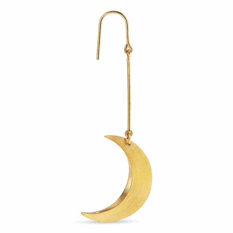 Half Moon hængeørering - forgyldt