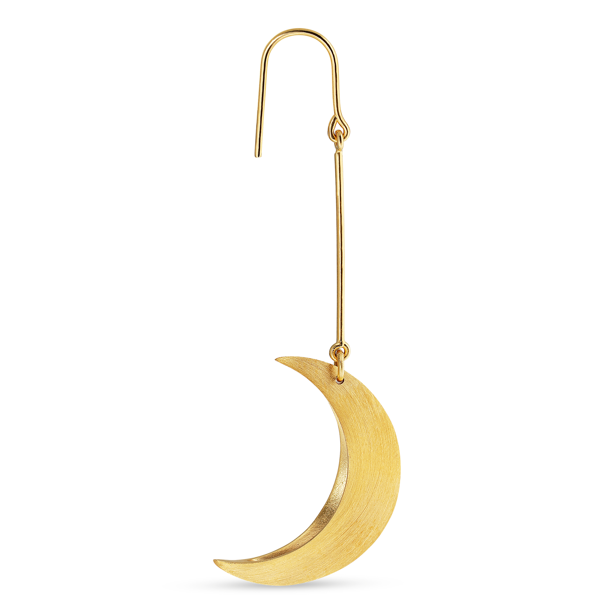 Half Moon hængeørering - forgyldt