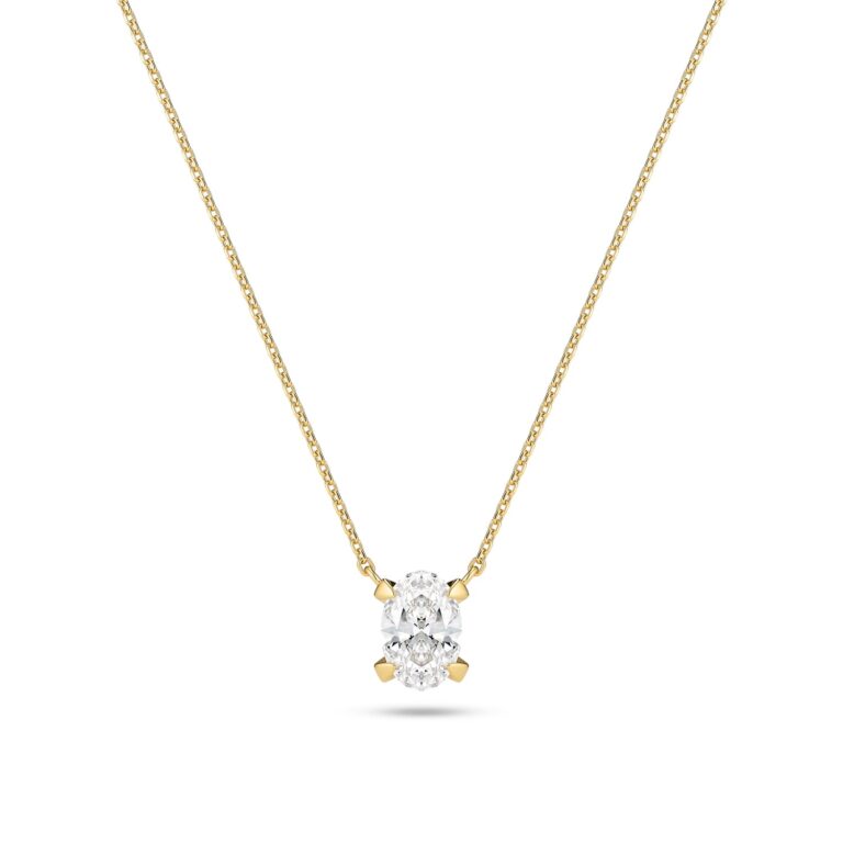 Halskæde Grace Ovale Solitaire - 14 kt guld el. hvidguld 0.75 ct TW G-H VS lab-grown diamant