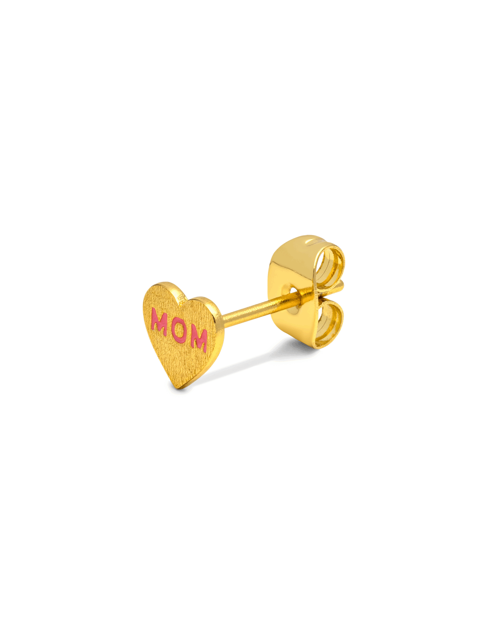 Heart Mom ørestik, forgyldt - 1 stk.