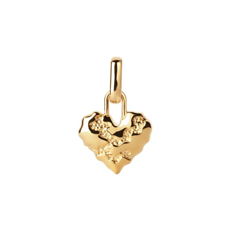 Heart contrast charm - forgyldt