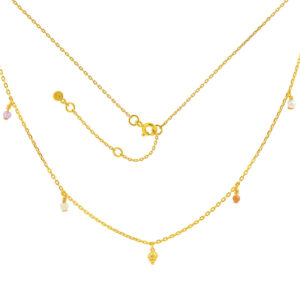 Hultquist Aaliyah forgyldt halskæde med perler og glasperler