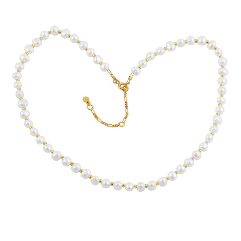 Hultquist Arabella forgyldt halskæde med perler