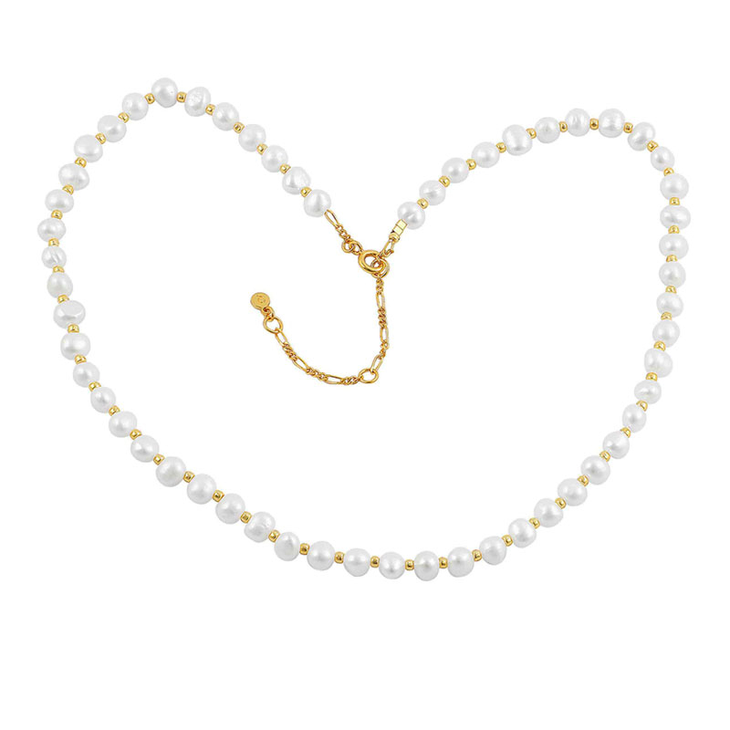 Hultquist Arabella forgyldt halskæde med perler