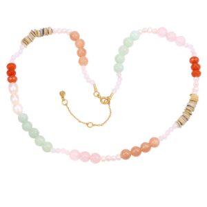 Hultquist Catalina halskæde i forgyldt med perler og mix sten