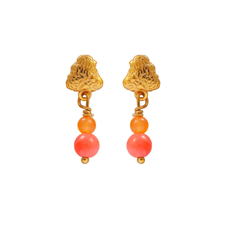 Hultquist Coralie øreringe i forgyldt med koralformede perler
