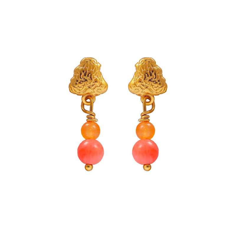 Hultquist Coralie øreringe i forgyldt med koralformede perler