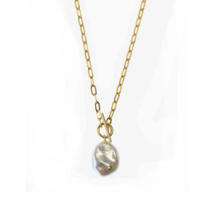 Hultquist Eleonora forgyldt halskæde med baroque perle