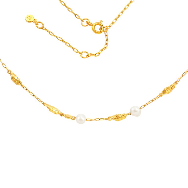 Hultquist Hazel halskæde i forgyldt med barok perler
