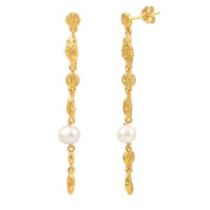 Hultquist Hazel øreringe i forgyldt med barok perler