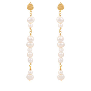 Hultquist Josephine lange øreringe i forgyldt med perler