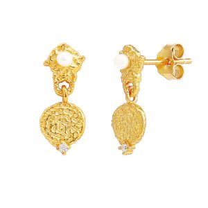 Hultquist Josephine øreringe i forgyldt med perler og krystaller