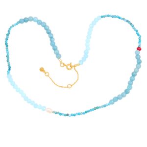 Hultquist Lia halskæde i forgyldt med blå sten