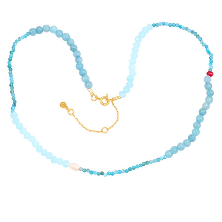 Hultquist Lia halskæde i forgyldt med blå sten