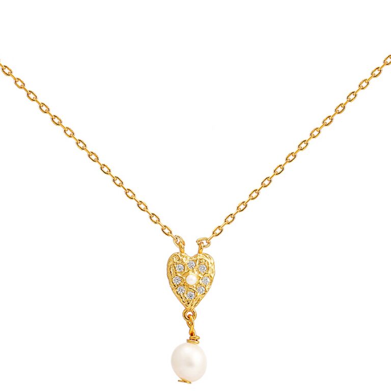 Hultquist Lucia halskæde i forgyldt med hjertevedhæng