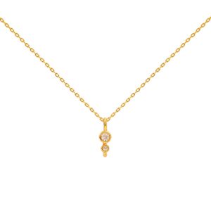 Hultquist Magnolia halskæde i forgyldt med krystaller