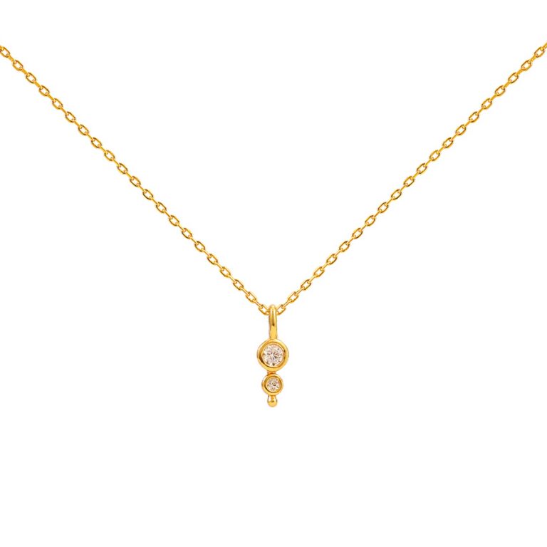 Hultquist Magnolia halskæde i forgyldt med krystaller