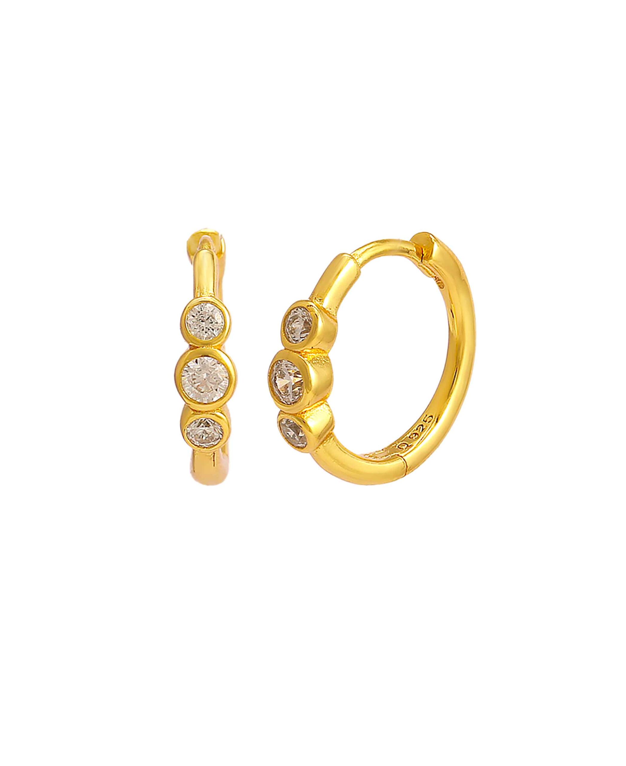 Hultquist Magnolia øreringe i forgyldt med krystaller