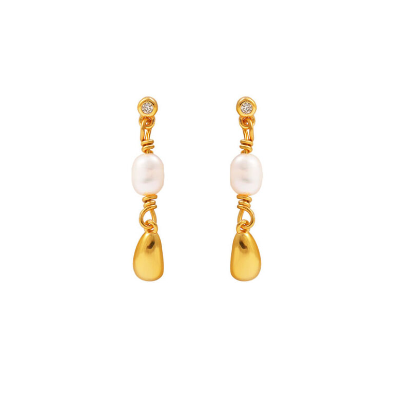 Hultquist Pebble petite øreringe i forgyldt