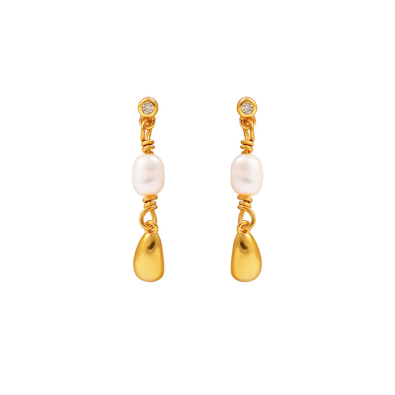 Hultquist Pebble petite øreringe i forgyldt