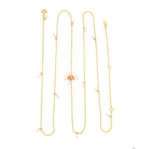 Hultquist Selma lang forgyldt halskæde med perler