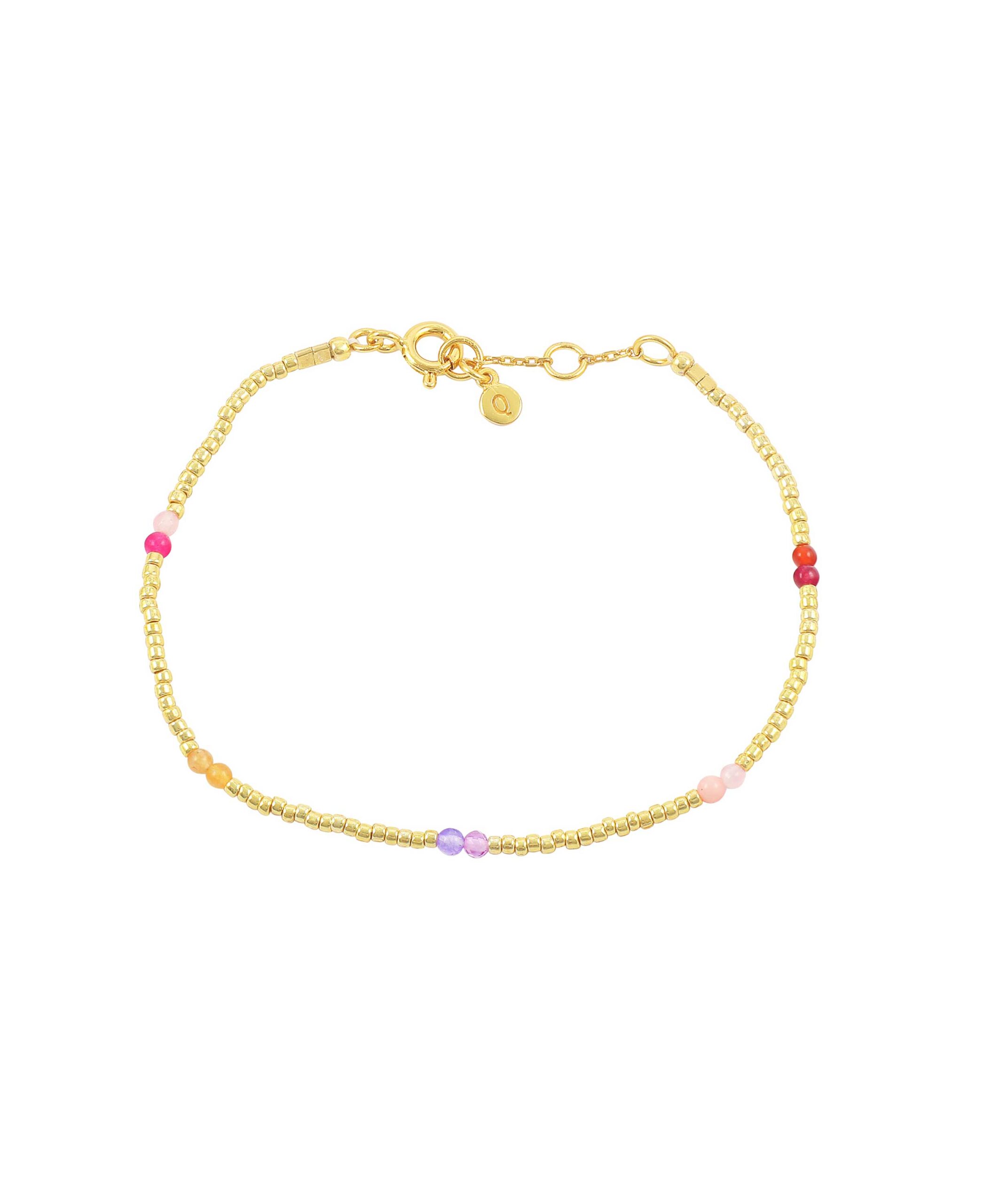Hultquist armbånd i forgyldt med farvede perler