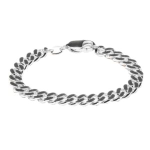 IX Chunky Curb armbånd - sølv