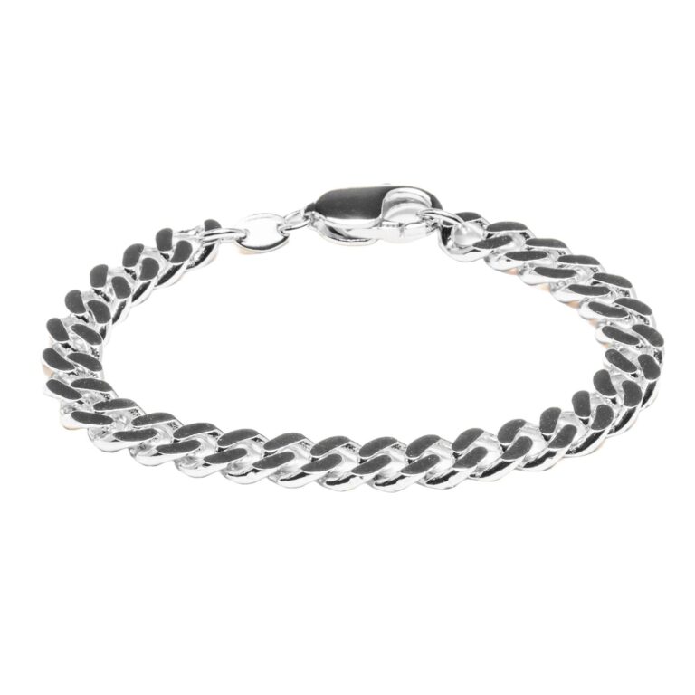 IX Chunky Curb armbånd - sølv