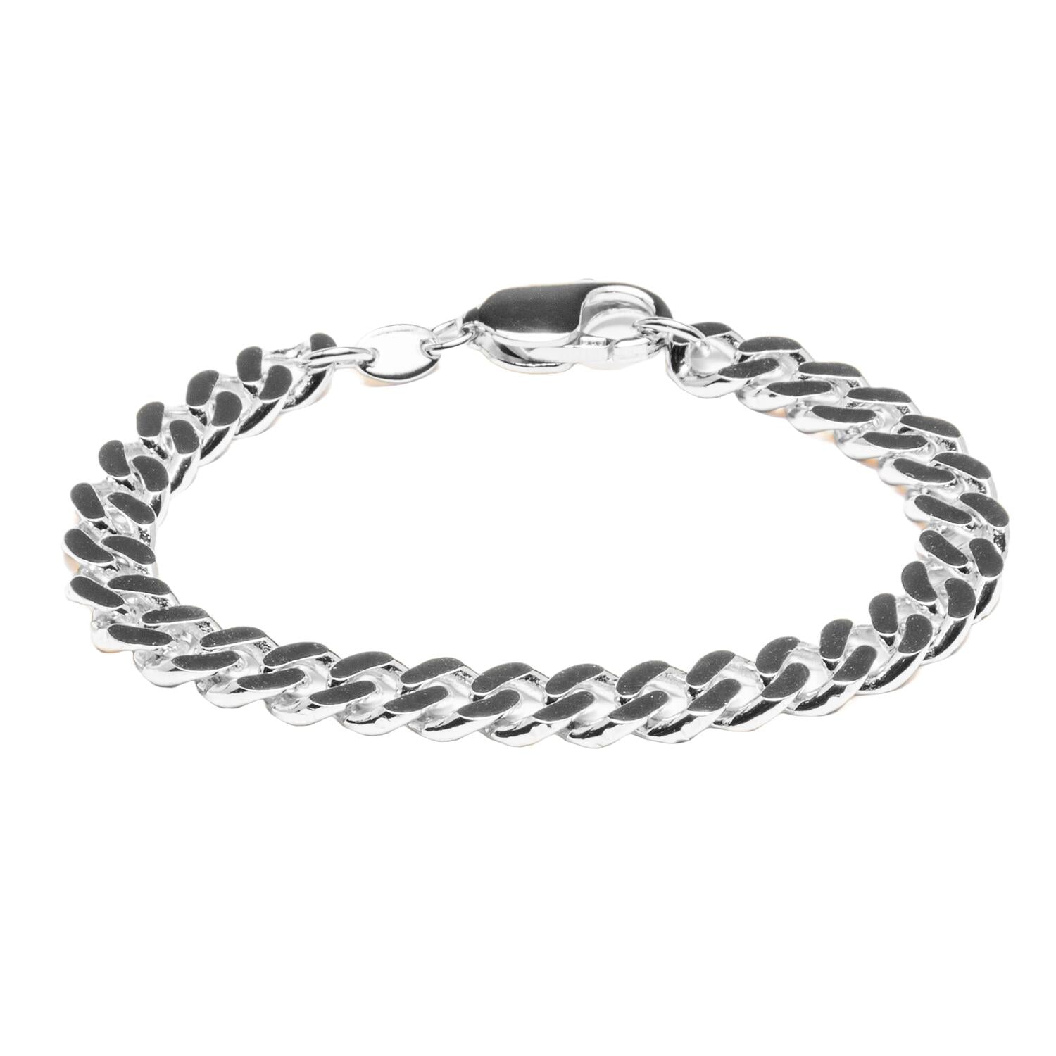 IX Chunky Curb armbånd - sølv