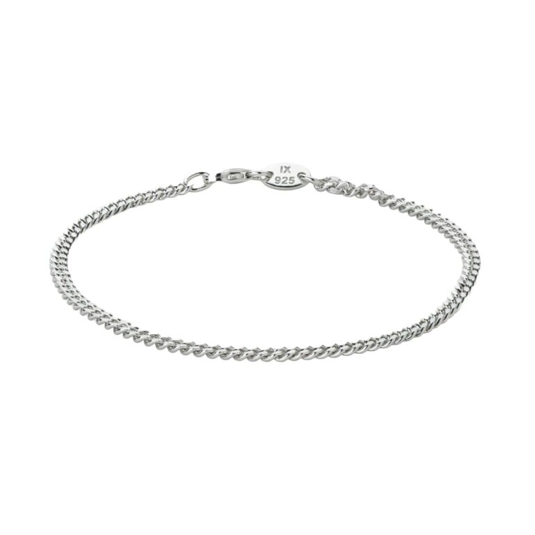 IX Curb Medi armbånd - sølv