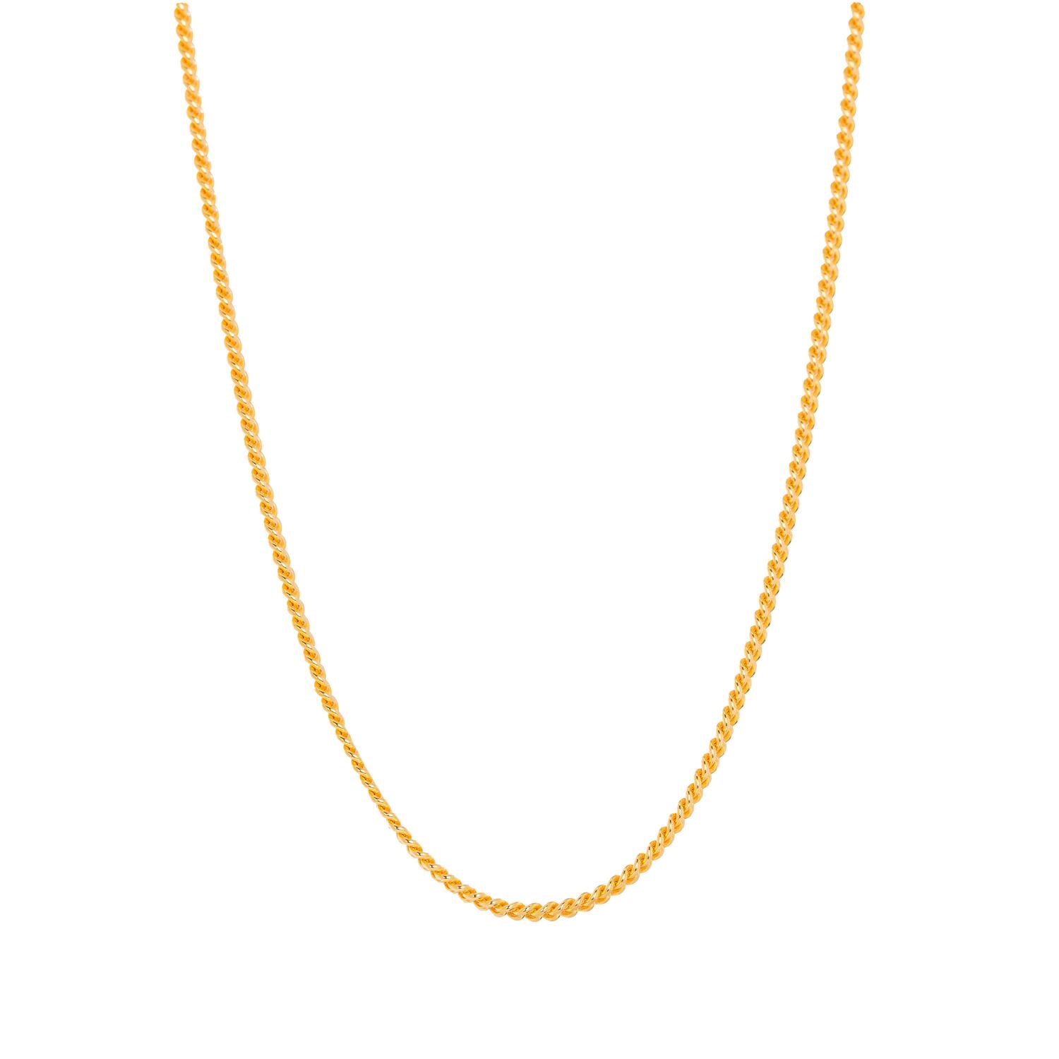 IX Curb Medi halskæde - forgyldt