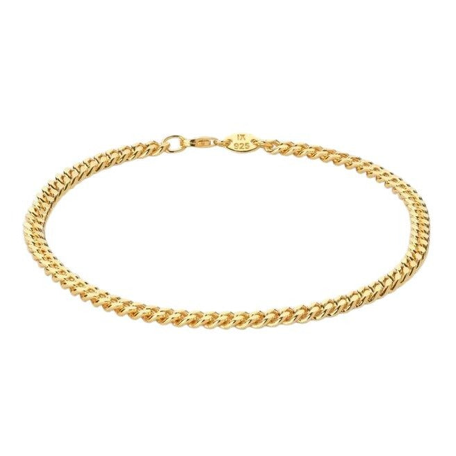 IX Curb armbånd - forgyldt
