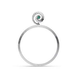 Impression Hoop W/emerald | Sølv Fra Jane Kønig