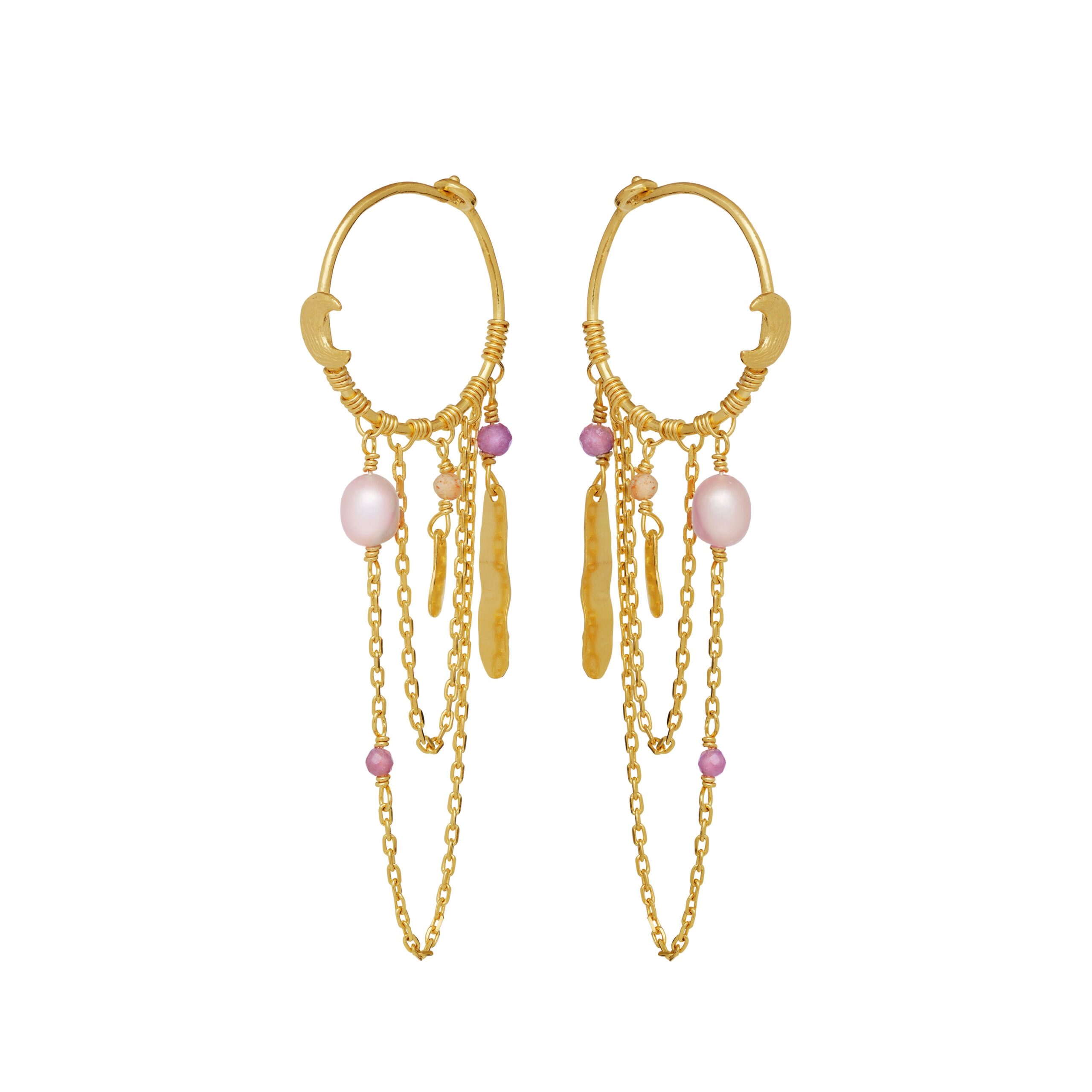 Indie hængeøreringe - forgyldt