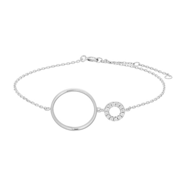 JOANLI Donna armbånd i sølv med lille og stor cirkel