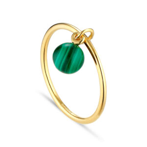 Jane Kønig Bermuda Malachite ring, forgyldt