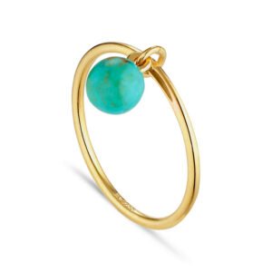 Jane Kønig Bermuda Turquoise ring, forgyldt