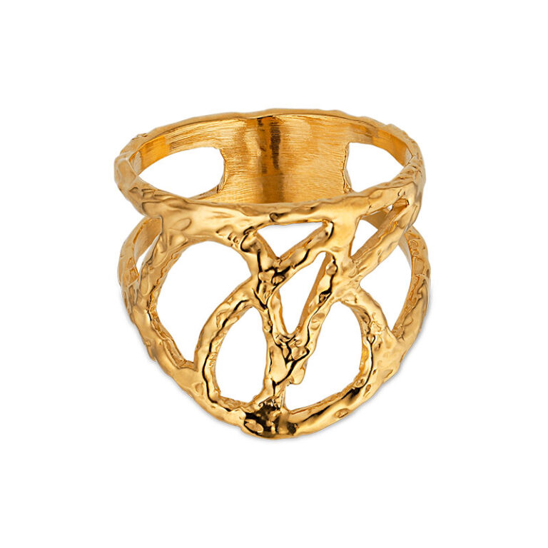 Jane Kønig Logo ring i forgyldt