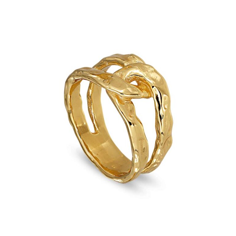 Jane Kønig Space Twist ring i forgyldt