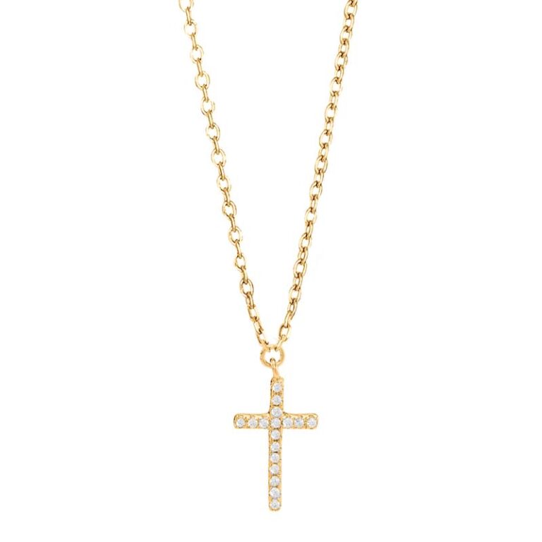 Joanli AlaineNor forgyldt halskæde med kors, 42+3 cm kæde