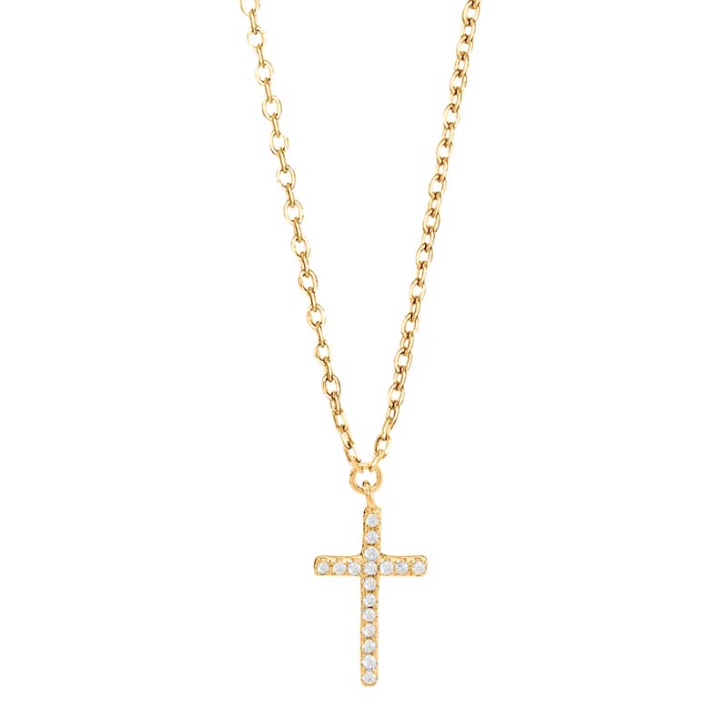 Joanli AlaineNor forgyldt halskæde med kors, 42+3 cm kæde