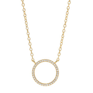 Joanli AnnaNor forgyldt halskæde med rundt vedhæng