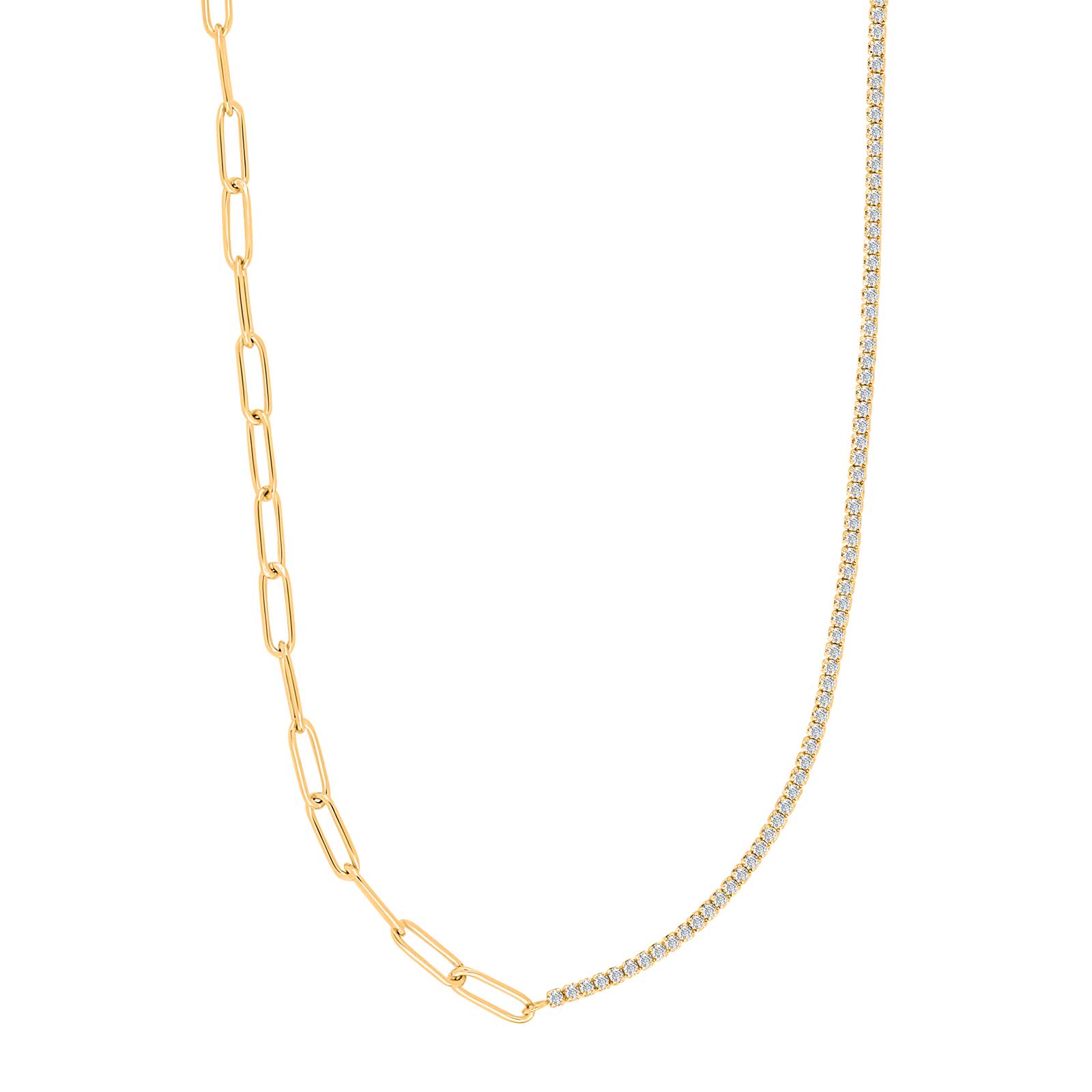 Joanli Nor KleoNor halskæde i forgyldt med cubic zirkoner